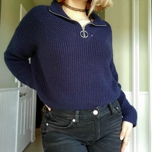 🌿 H&M Knit Quarter Zip Sweater